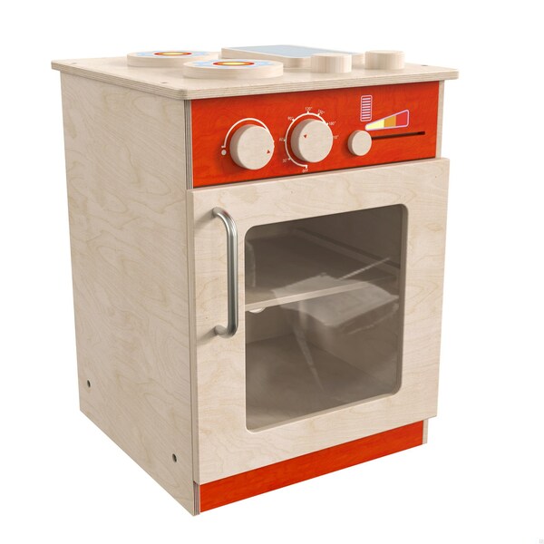 Flash Furniture Bright Beginnings Commercial Grade Wooden Children's Kitchen Stove with Integrated Storage MK-ME03522-GG - main